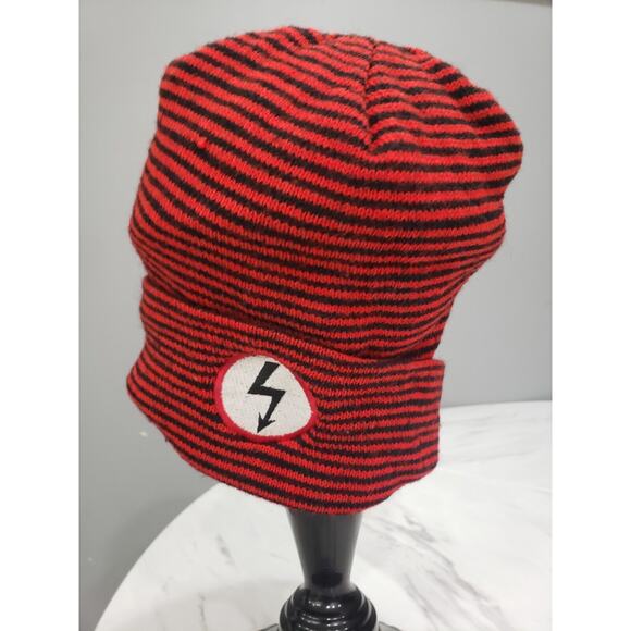 VINTAGE Marilyn Manson 1990s Antichrist Superstar Shock‎ Logo Beanie Authentic - Picture 2 of 7